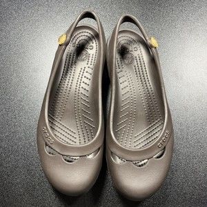 CROCS Woman's Slip Ons, Brown U.S. Size W8 - Very Good Condition!